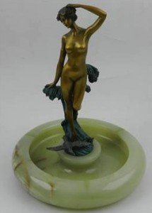 painted bronze figure