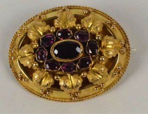 oval mourning brooch