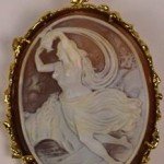 oval carved cameo brooch