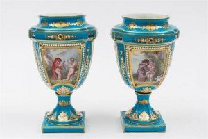 French porcelain vases