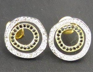 diamond set stud earrings