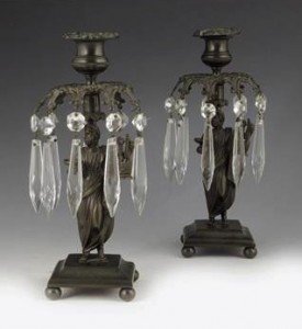 bronze figural candlesticks