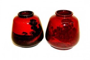 flambé glazed posy vases