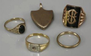 gold initial ring