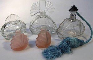 Art Deco glass perfume bottle