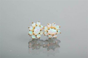 opal cluster earrings
