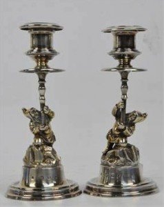 silver figural candlesticks