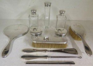 silver dressing table pieces