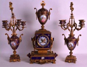 porcelain and ormolu clock