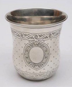 silver beaker