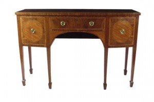 satinwood bow front sideboard