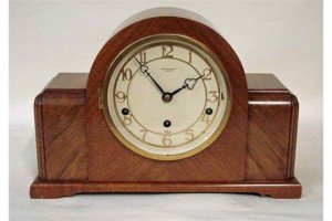 mahogany cased mantel clock