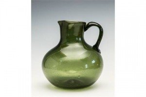 green glass jug