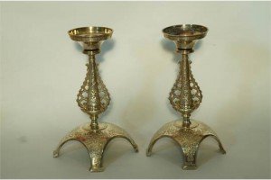 Victorian silver comport stands