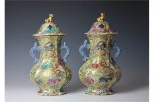 twin handled vases
