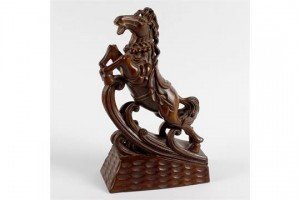 Oriental carved wooden figure