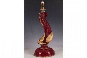 ruby glass table lamp