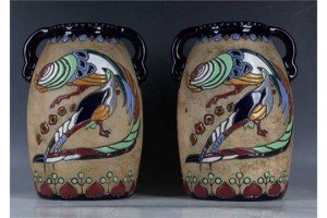 twin-handled vases