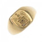 century gold intaglio signet ring.