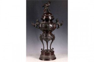 bronzed incense burner,