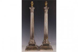 silver plated lamp bases