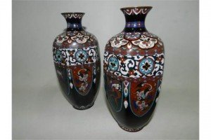 Japanese cloisonné vases