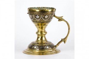 brass incense burner of chalice form