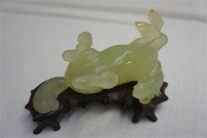 carved pale green jade horse