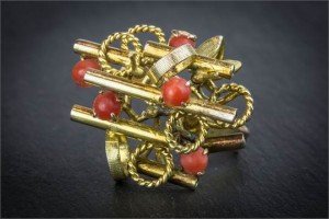 coral cocktail ring