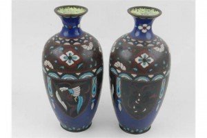 Chinese cloisonné vases
