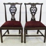 mahogany Chippendale design single chairs