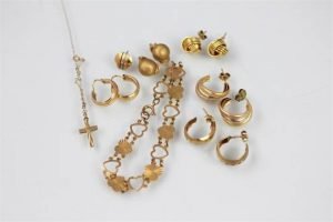 collection of gold jewellery