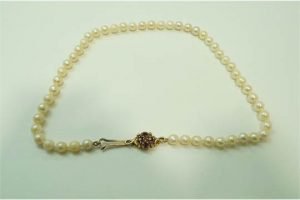 row of cultured pearls
