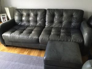 sofa and matching square storage footstool
