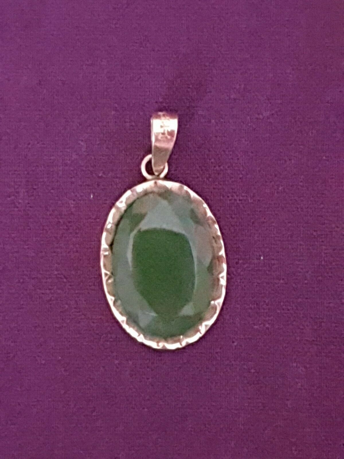 Antique Handmade 14ct 585 Gold Stamped Oval Jadeite Jade Pendant Excellent Cond