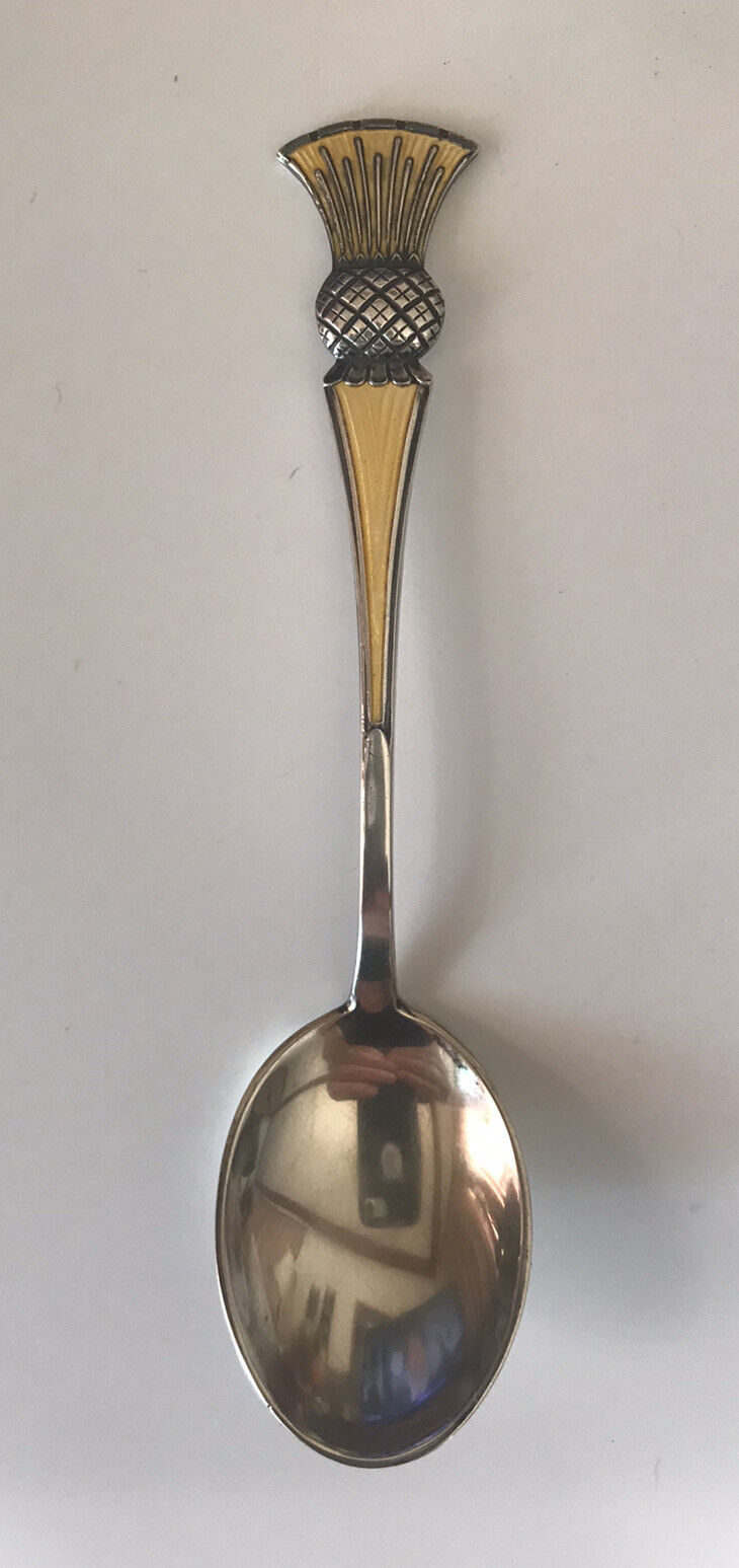 Enameled Sterling Silver Spoon by J. Tostrup, Norway