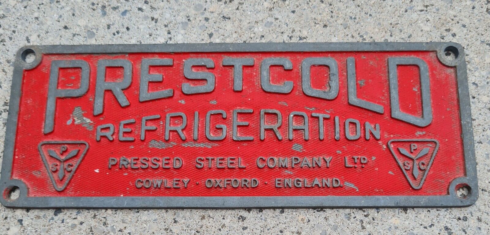 Prestcold Refridgeration, Rare Original Vintage Metal Sign.