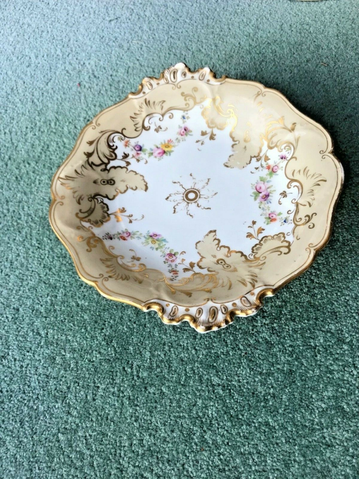 19th 1840s Ridgway porcelain platter no 8676 Adelaide & Gold star Burton shape