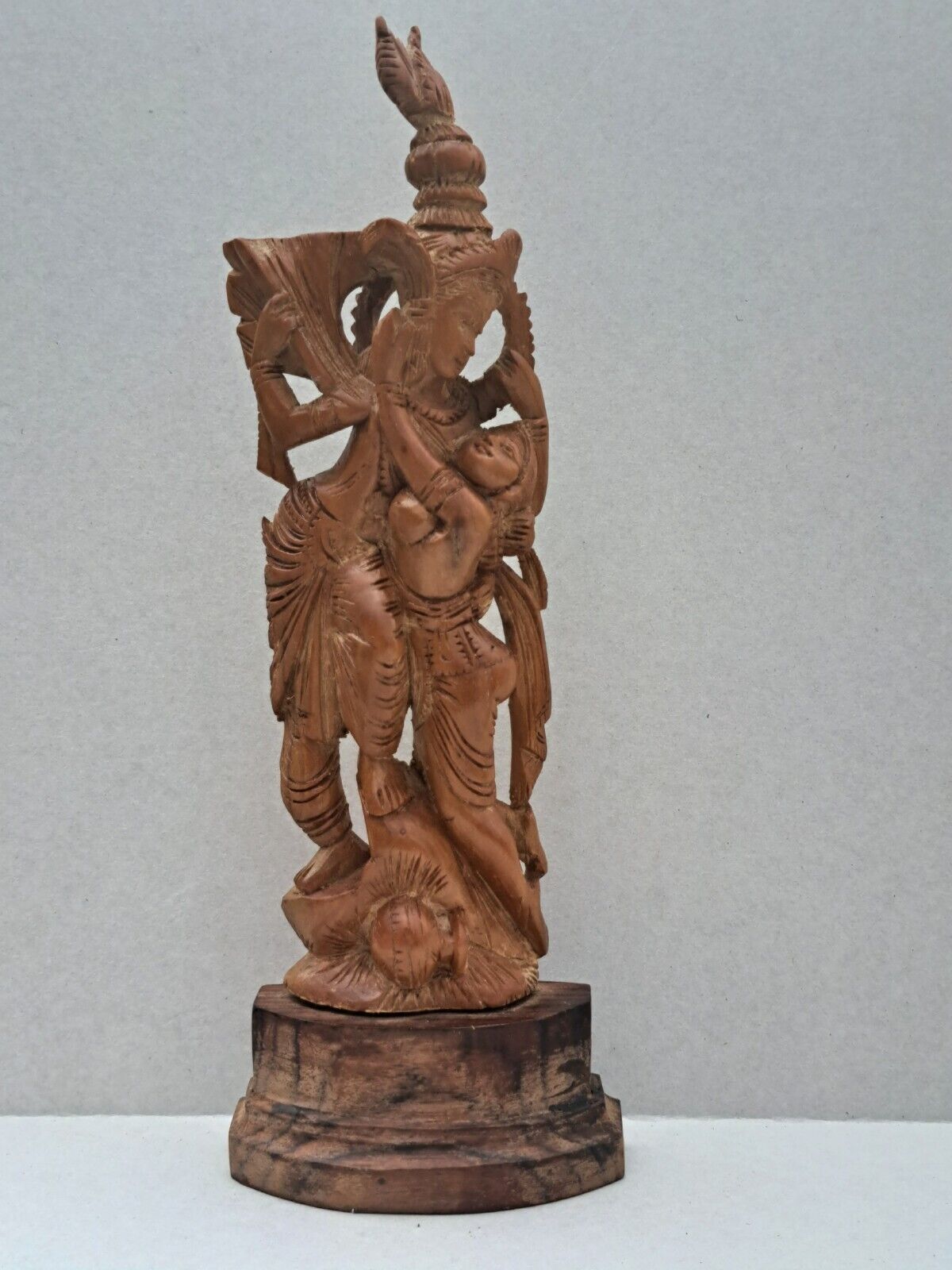 🔥🙏Vintage Wooden Lord Ram and Goddess Sita Hindu  Temple Statue Sculpture
