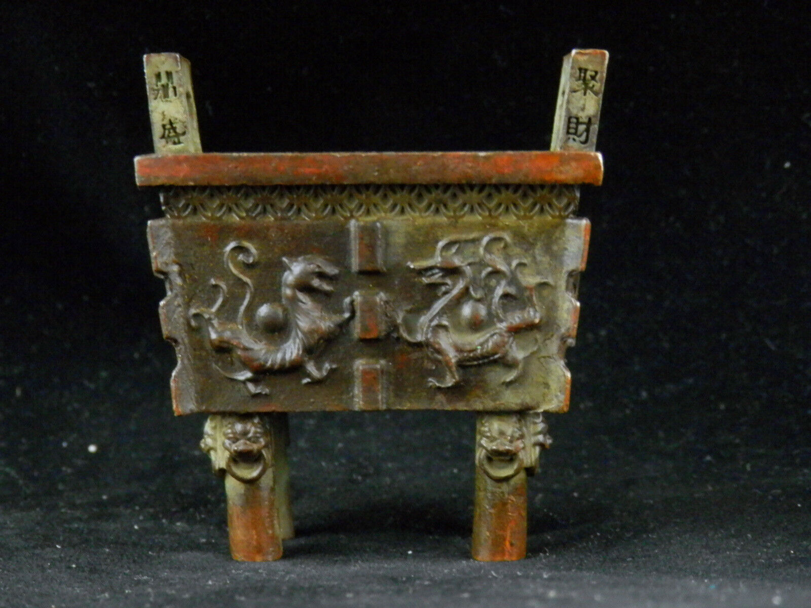 Special Chinese Bronze Hand Made *Legendary 4Beasts* 4Feet Incense Burner TT075