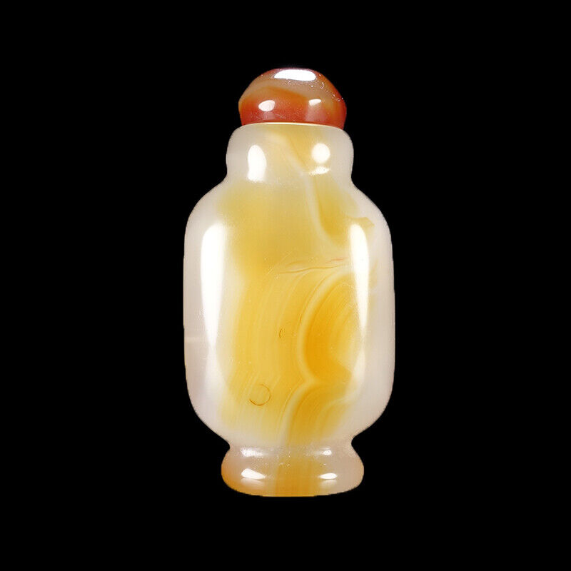 Chinese Exquisite Collection Hand Carved Agate Snuff Bottle