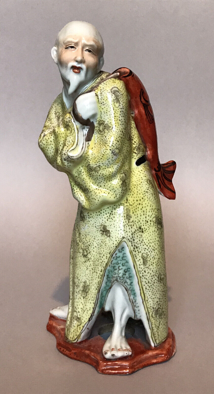 Good Chinese Porcelain Statue Figurine - Immortal carrying Fish (Republic)