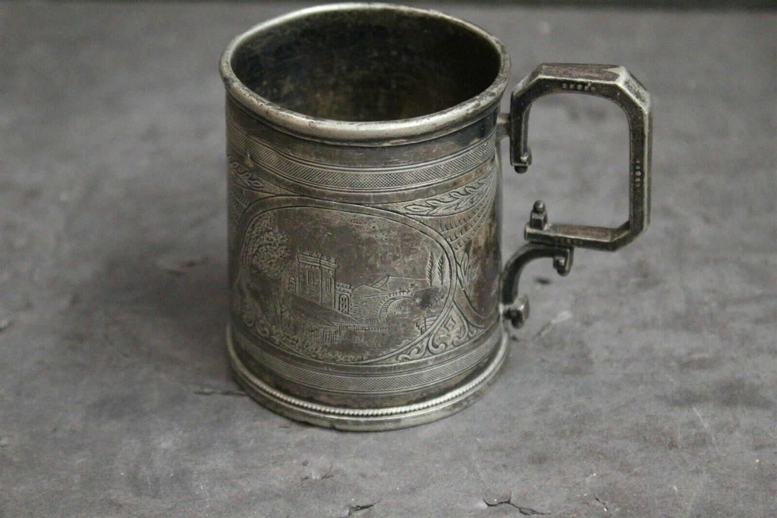 Antique Aesthetic Movement 1800's Reed Barton Silverplate  Beer Mug Cup