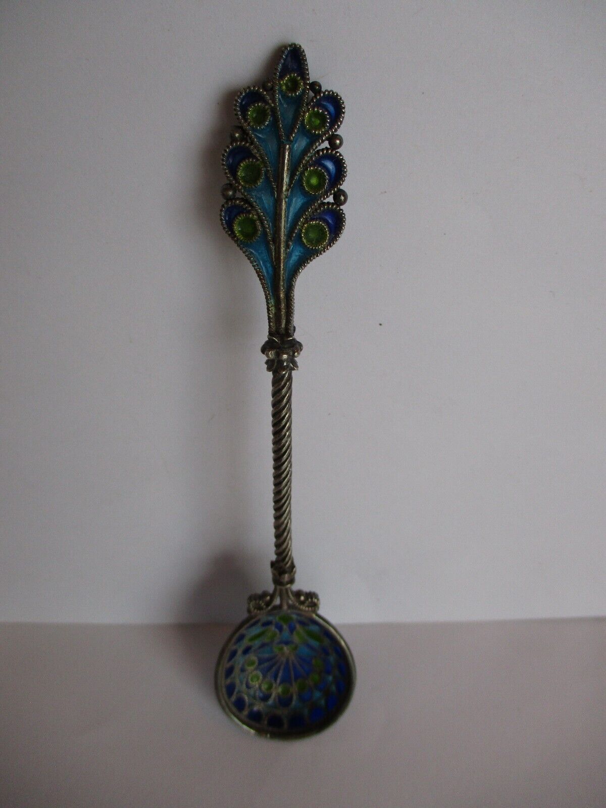 Collectible Antique Cloisonne Swirled Stem Spoon Russian?