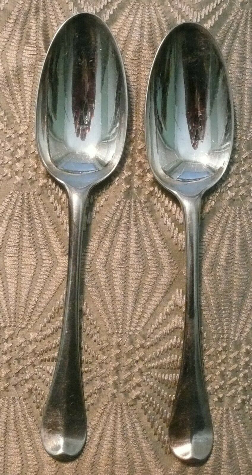 Two George I period Silver Rat Tail Spoons,, London circa 1720