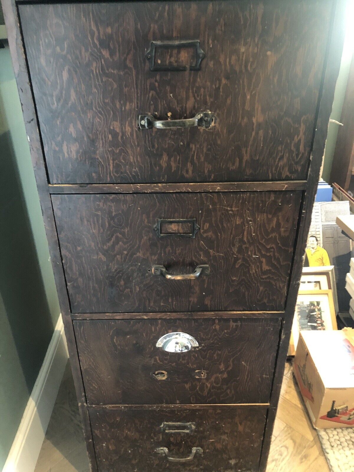 Vintage / antique George IV wooden filing cabinet