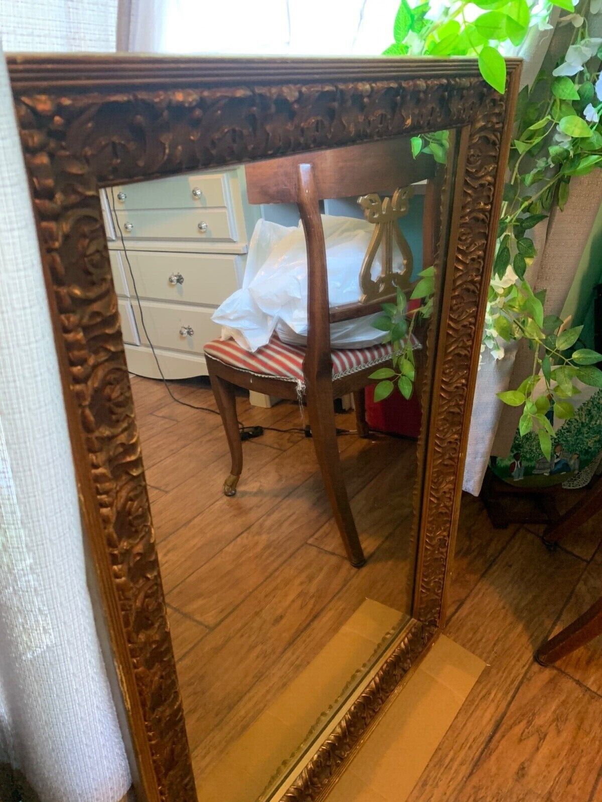 Vintage Gold J.A. Olson Company Aesthetic Heavy Antique Mirror