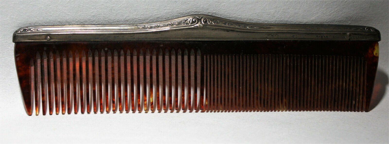 Vintage 1930s R Wallace & Sons Sterling Silver and Bakelite Dresser Comb 400-41
