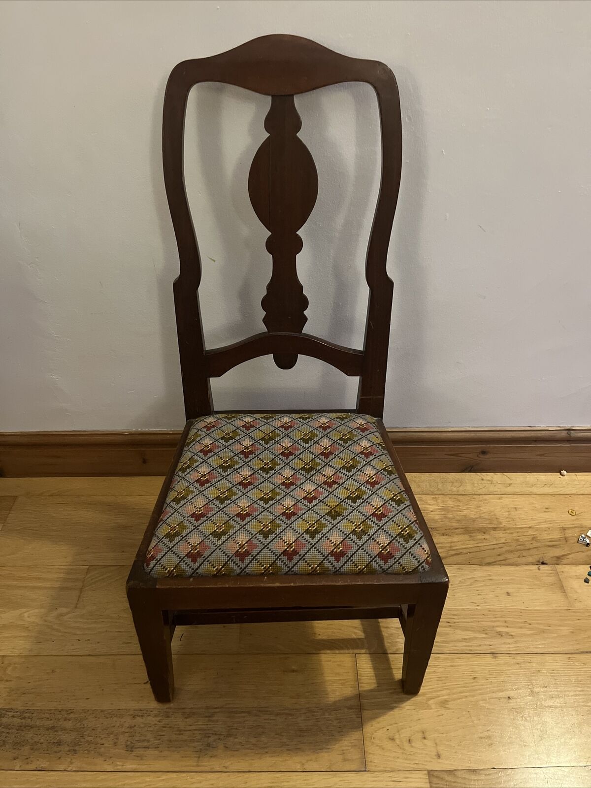 Edwardian Hall Chair with Tapestry Seat - Occasional Chair