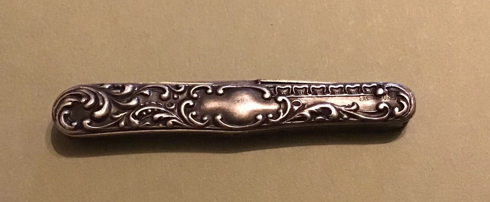 Antique Sterling Silver Fruit Knife W.K. co Germany,  2-1/4”